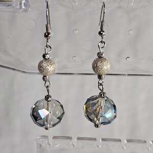 Elegant Silver and Crystal Drop Earrings